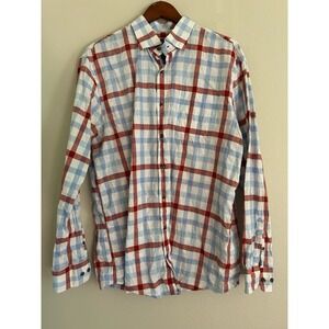 Johnnie O Tisbury Button Up‎ Shirt Men XL Top Shelf Nantucket Plaid Cotton